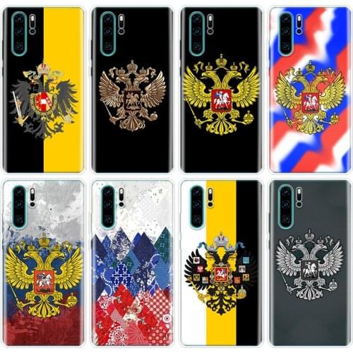 Russia Flag coat of arms Phone Case For Huawei P40 P30 P20 P10 Mate 20 30 10 P Smart Z + Plus Lite Pro Fashion Cover Coque Capa