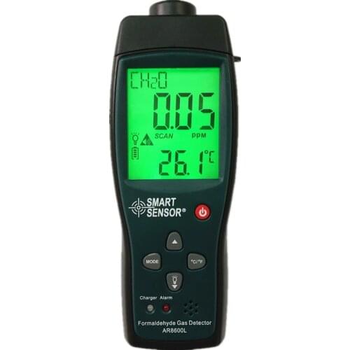 Smart Sensor AR8600L Digital Handheld Air Quality Monitor Formaldehyde Gas Detector Meter 0-5PPM Equipment Tester Gas Analyzers