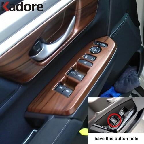 For Honda CRV CR-V 2017 2018 2019 Carbon Fiber Window Lift Switch Button Cover Trims Door Armrest Panel Interior Accessories