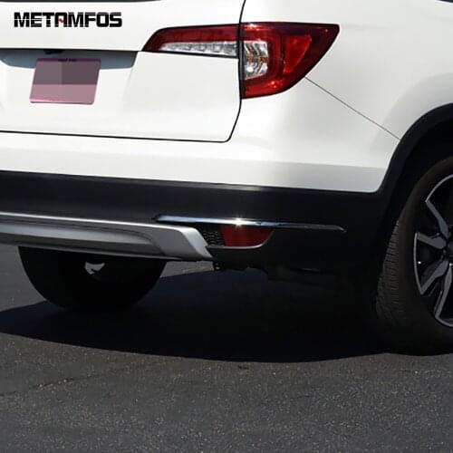 For Honda Pilot SUV 2019 2020 Chrome Rear Corner Bumper Molding Trim Tail Bar Protection Strip Exterior Accessories Car Styling