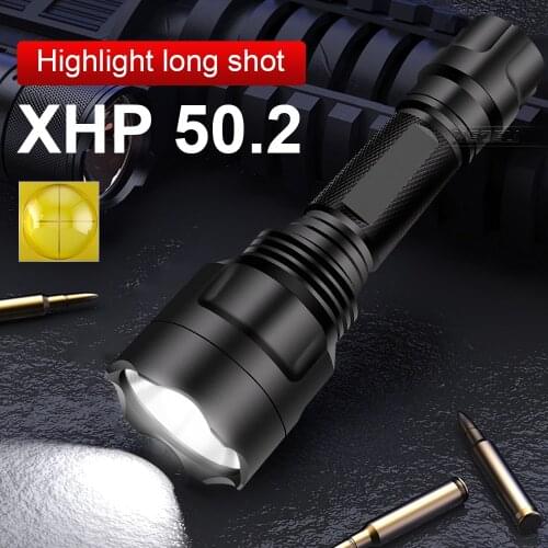 5 modes 90000lm spotlight hunting tactical flashlight led torch xm l2 XHP50.2 18650 rechargeable battery hand lamp flash light
