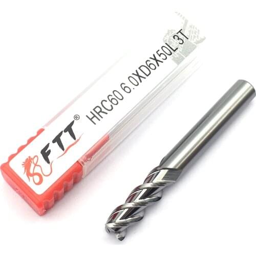 1PC Mill Aluminium 6.0XD6X50L Extra Long HRC60 3Flute Endmills Tool Tungsten Carbide Milling Cutter CNC Lathe Cutter Mill End
