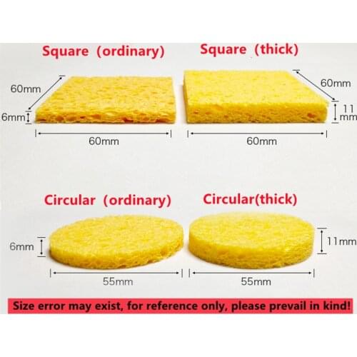 High quality 10Pcs 5CM 6CM*6CM High Temperature Resistant Sponge Electric Iron Tip Cleaning Sponge Rectangular 6CM*6CM