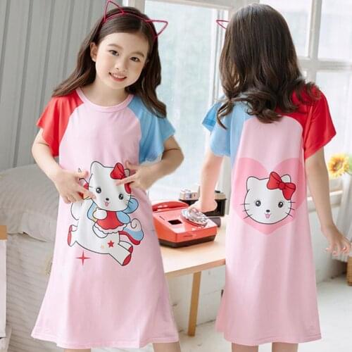 Unicorn Cotton Nightdress Little Teen Girl Pajamas Dresses Children Cartoon Summer Nightgown Home Clothes Girls Kids Sleepwear