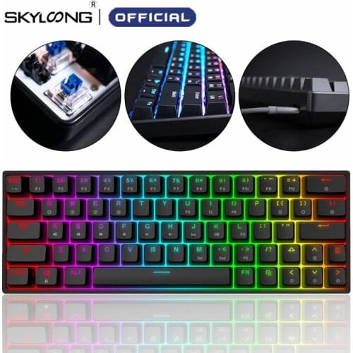 SKYLOONG GK64 Gaming Mechanical Keyboard Gateron Optics Red Switch 64 Keys ABS Keycaps USB Wired RGB Backlit Mechanical Keyboard