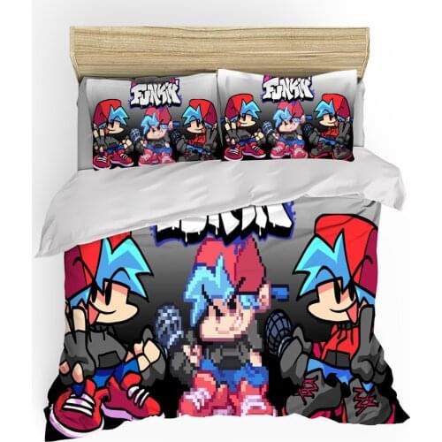 Music Game Friday Night Funkin 3D Printed Duvet Case Pillowcase Bedding Set Single Double King for Kids Boy Girls Bedroom