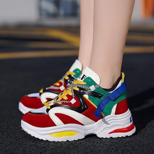 Fashion Sneakers Women Vulcanize Shoes Breathable Mesh Casual Shoes Women Platform Dad Shoes Basket Femme Krasovki Outdoor Flats