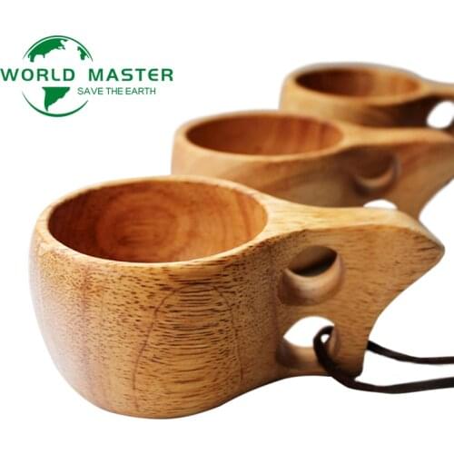 World Master Portable Tortoiseshell Outdoor Finland Kuksa Wood Mug Wooden Cup Handmade Milk Coffee Beer Drinking Mugs Party Mugs