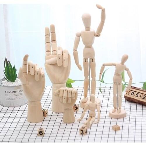 Drawing Sketch Mannequin Model Movable Limbs Wooden Hand Body Draw Action Toys Figures Home Decor Artist Models Jointed Doll
