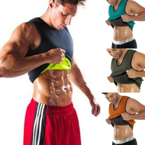 Mens Waist Trainer Vest Sauna Sweat Body Tank Top Slimming Trimmer Shirt