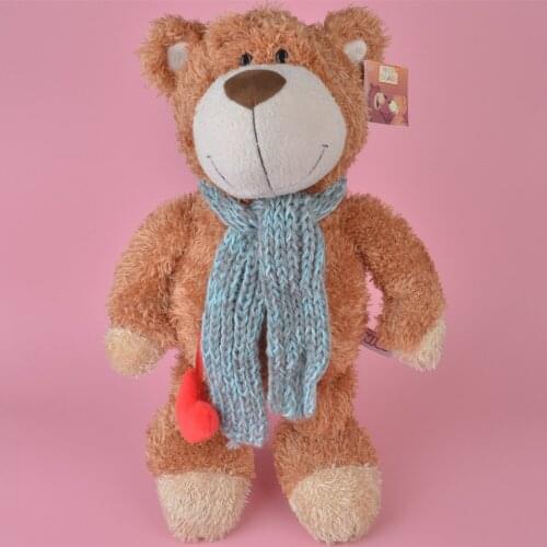 35cm-45cm Brown Color Scarf Teddy Bear Stuffed Plush Toy, Kids Baby Toy, Brithday Gift Free Shipping