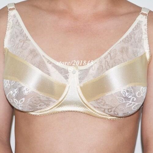 New Hot 1Pair Size XL(1000g) Silicone Breast Forms Fake Boobs Crossdresser Favor With A Silk Bra Free Size 90 Code