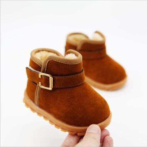2021 New Winter Warm Princess Short Boots New Pink Plus Velvet Girls Cotton Snow Boots Kids Ankle Boots Cotton Shoes for Boys