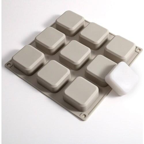 Simple Ice Tray for Making Iced Chocolate Biscuit Silicone Mold Food Grade Nine Consecutive Square Soap Silicone Mold Soap Molds