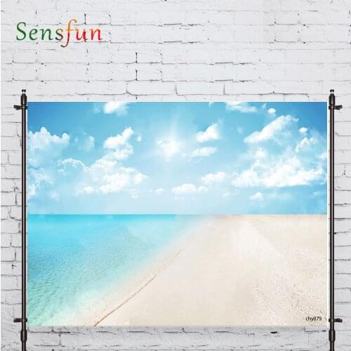 LEVOO Background For Photo Studio Summer Blue Sky Sun Beach Vacation Photocall Photobooth Decor Studio Custom Shoot Prop