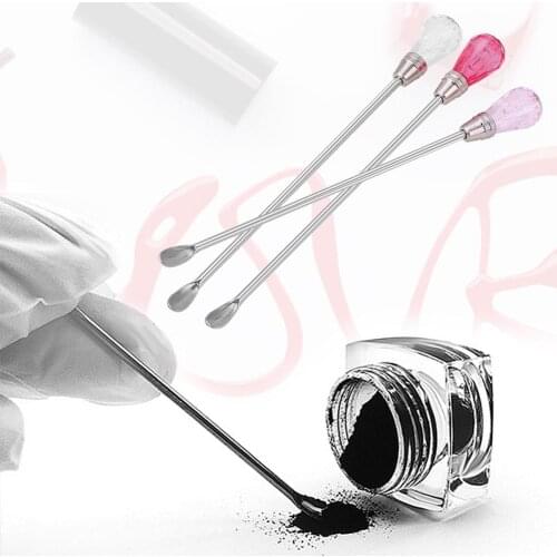 3Pcs/Set Stainless Steel Pigment Stirring Rods Nail Powder Sticks