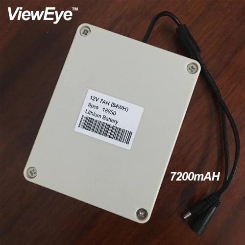 ViewEye Super Strong 7200mAH Original Professional Plastic Box 9pcs 18650 Lithium Battery pack for Fish Finder
