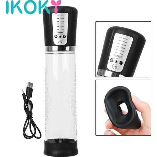 IKOKY Vacuum Pump USB Rechargeable Automatic Penis Pump Sex Toys for Men Penis Enlarger Penis Enlargement Extender