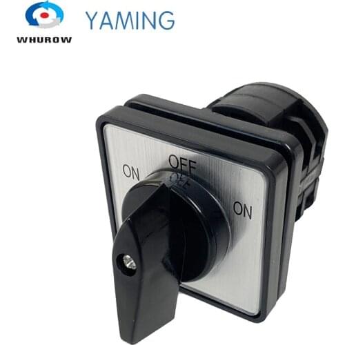 Yaming electric LW8-10/2 on-off-on changeover rotary cam switch 660V 10A 2 poles 3 position 8 terminals silver contact