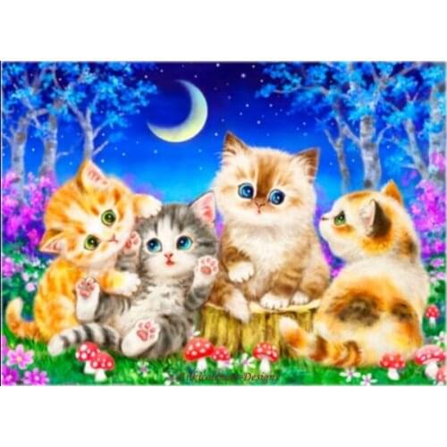 Embroidery Counted Cross Stitch Kits Needlework - Crafts 14 ct DIY Arts Handmade Decor - Moonlight Picnic