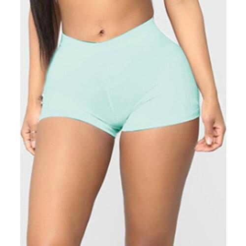 Women Fashion Yoga Pants Summer Indoor Sports Running Casual Slim Fit High Waisted Shorts Pure Color Elastic Waist Pants Ladies