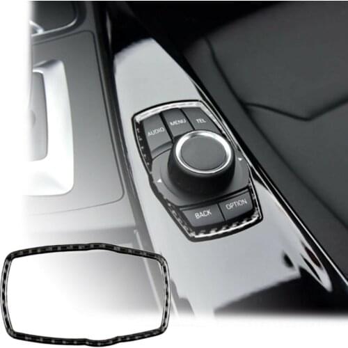 1pc Set Car Steering Wheel Button Frame Cover Trim Carbon Fiber Interior For BMW F10 F20 F30 F34 F07 F25 F26 F15 F16 Auto Parts
