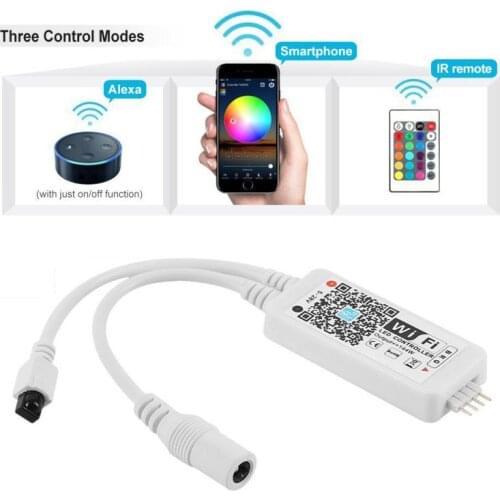 1 pcs Led Strip controller 24 key infrared IR remote controller alexa music wifi controller RGB lamp
