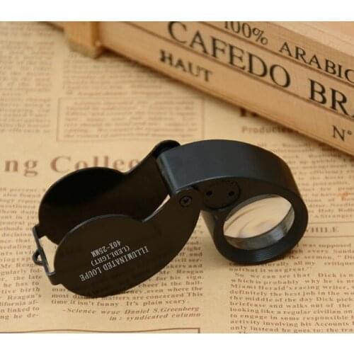 200PCS 40x Portable Magnifier Mini Retractable Magnifying Illuminated LED Light Jeweler Loupe Fast shipping SL6096