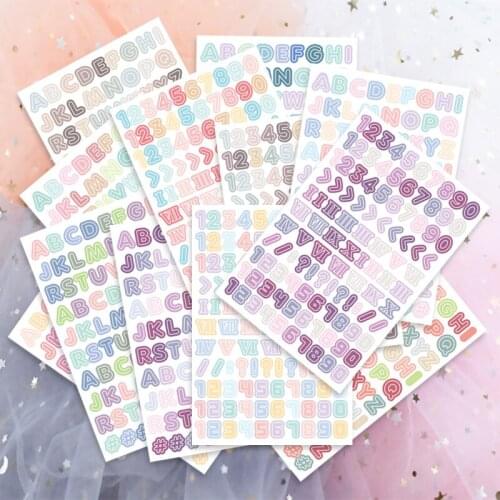 4pcs/pack Colorful Numbers English Alphabet Stickers Decorative Characters Trumpet Hand Book Decoration Ins Style Stickers