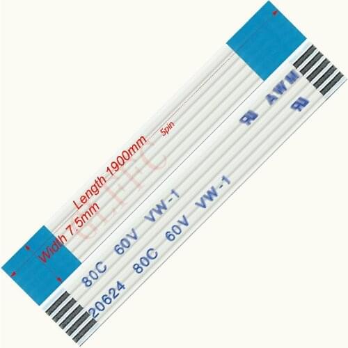 5pin 1.25pitch 1900mm-6000mm A-type Flexible Flat Cable FFC awm 20624 ROHS for TTL LCD DVD Computer