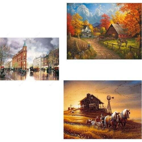 Diy diamond painting mosaic world colorful landscape painting diamond painting 5D mosaic home wall home decoration gift handmade