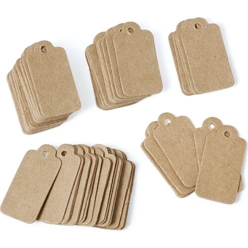 500pcs Kraft Paper Price Tags Hang Tag Gift Packaging for Jewelry Findings Display Card Wedding Birthday Party 30x15mm BurlyWood