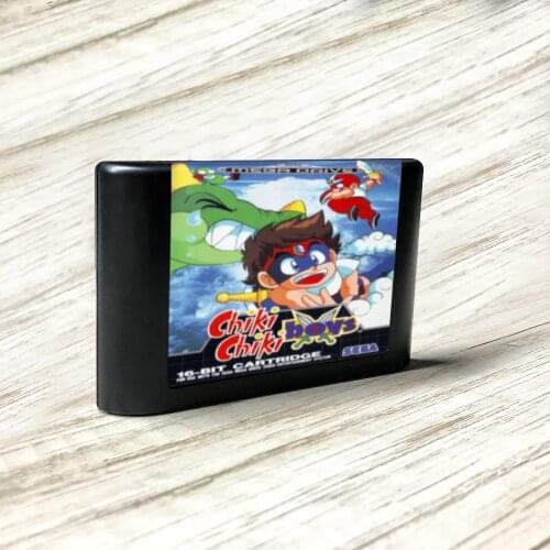 Chiki Chiki Boys - EUR Label Flashkit MD Electroless Gold PCB Card forSega Genesis Megadrive Video Game Console