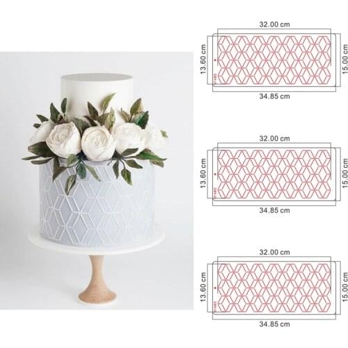 Flower Ring Pattern Cake Stencil Plastic Cake Border Stencils DIY Drawing Lace Template Cake MoldCake Decorating Tool Bakeware