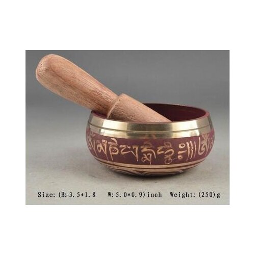 Decoration copper silver factory 85-88mm Collectibles cheap Tibet Chinese Old Copper Singing Buddha Bowl Antique
