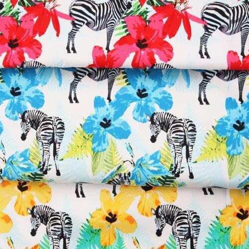 Zebra design vintage fabric Retro style fabric Calico Printed cotton fabric for DIY Bag 1 order=50cm*140cm