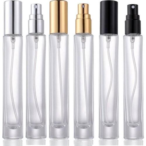 Hot Sale! 10 x Thick Glass Clear Perfume Mist Spray Bottle Empty 10ml 1/3oz Makeup Container Atomizer Parfum Vial Sample bottles