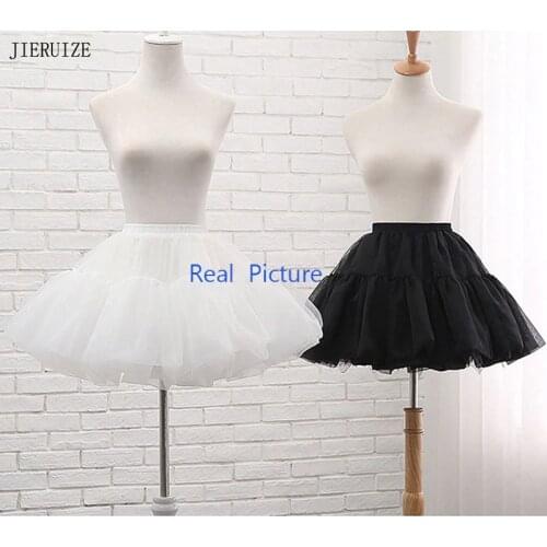 JIERUIZE New Organza Ball Gown Cosplay Short Petticoat Lolita Short Dress Petticoat Ballet Tutu Skirt Rockabilly Crinoline