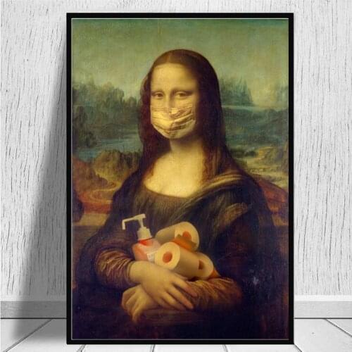 Street Graffiti Art Canvas Painting The Mona Lisa Poster and Print Wall Art Picture for Living Room Cuadros Decoration