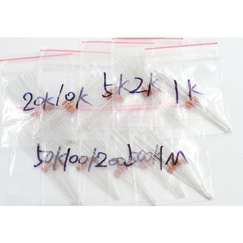 100PCS/LOT MF58 NTC Thermistor Resistor Kit NTC-MF58 1K 2K 5K 10K 20K 50K 100K 200K 500K 1M +/-5% 3950 3950B 10value*10pcs
