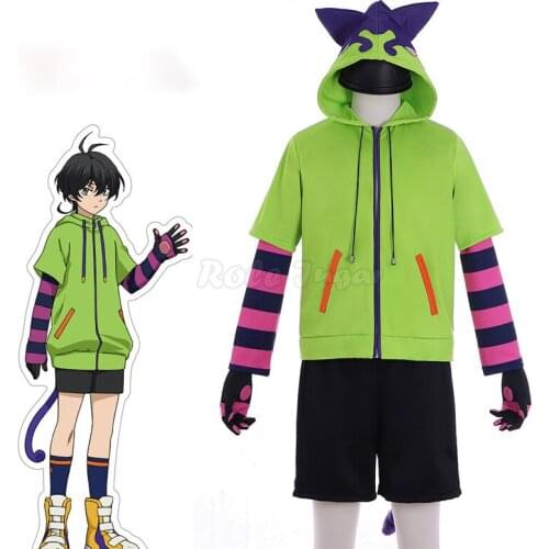 5pcs Anime SK8 The Infinity Miya Cosplay Costume Halloween Carnival Men Women Hoodie Coat Shorts Tops Tail Socks Sets C103M111