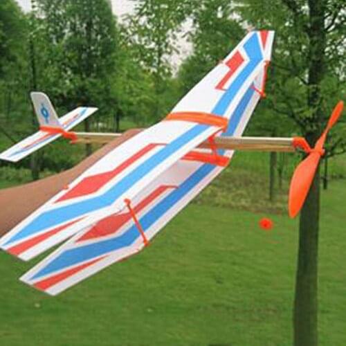 MagiDeal Hot Sale 1Pc Assembly Airplane Aircraft Launched Powered By Rubber Band for Flying Performance Children Funny Toy Gift