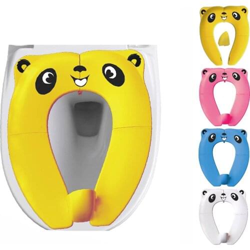 Cute Baby Foldable Toilet Seat Splash-proof Portable Travel Hotel Toilet Seat Cushion Auxiliary Toilet Potty Seat