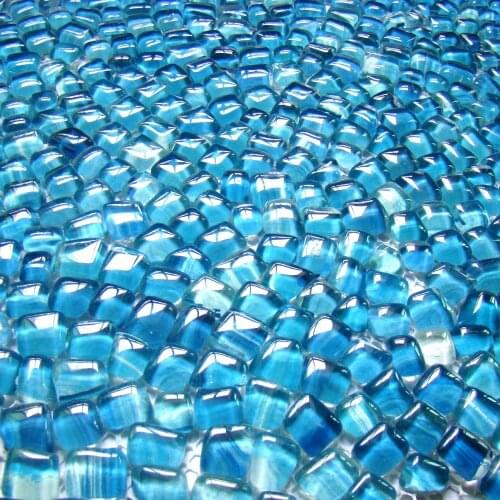 Irregular shape blue color glass mosaic tiles EHGM1005I kitchen backsplash bathroom shower wall cover hallway border