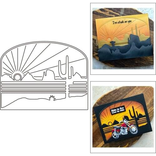 2021 New Desert Sunset Panel Background Metal Cutting Dies For DIY Craft Making Greeting Card Album Paper Scrapbooking No Stamps
