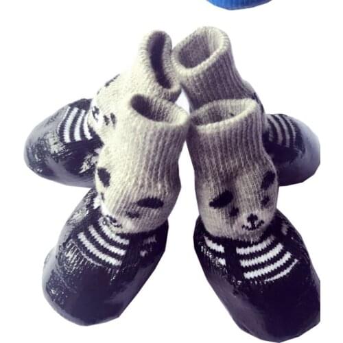 Medium/Large Dog Pet Shoes Socks Outdoor Waterproof Floral Design 4pcs/Set Pet Puppy Socks Casual Autumn/Winter Shoes 6 Colours