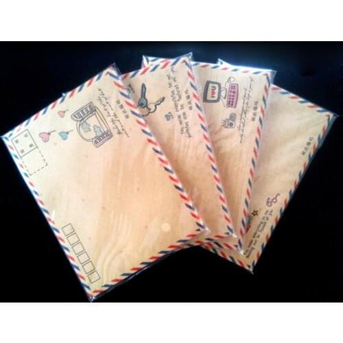 Wholesale 8 Pcs /a lot Vintage Envelope Air Mail Postcard Letter Greeting Paper Storage Stationery Ceative Gift 181