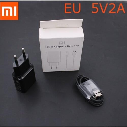 Original Xiaomi USB Charger 5V2A EU Plug Travel Charging Adapter Micro USB Cable For Redmi Note 2 3 4 5 plus pro 6 4X 5a 4a S2 3