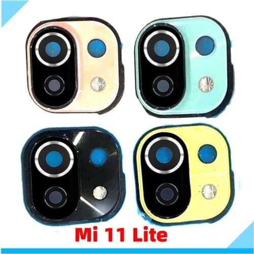 Main Camera Lens Glass For Xiaomi Mi 11 Lite Housing Back Rear Camera Glass Lens With Cover Frame With Adhensive
