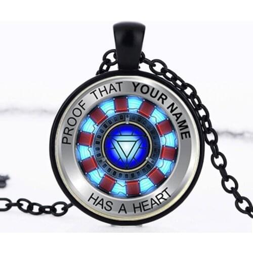Gift lucky Heart Time Super Movie Hero sign chain pendant Necklace Gathering Energy Captain Shield gift Necklace Jewelry